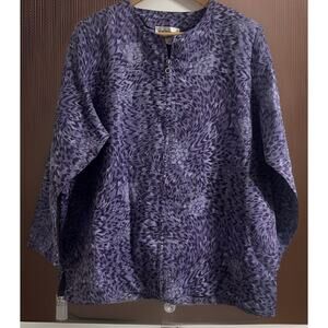 C. D. Daniels Fit & Fancy Zip Front Purple Suede Jacket Plus Size 0X